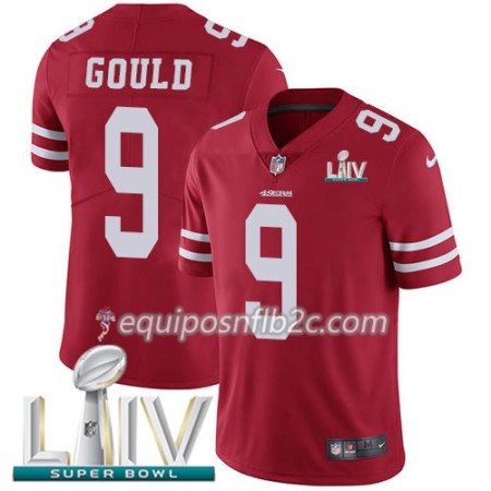 Camiseta Hombre NFL San Francisco 49ers Robbie Gould 9 Nike Rojo 2020 Super Bowl LIV